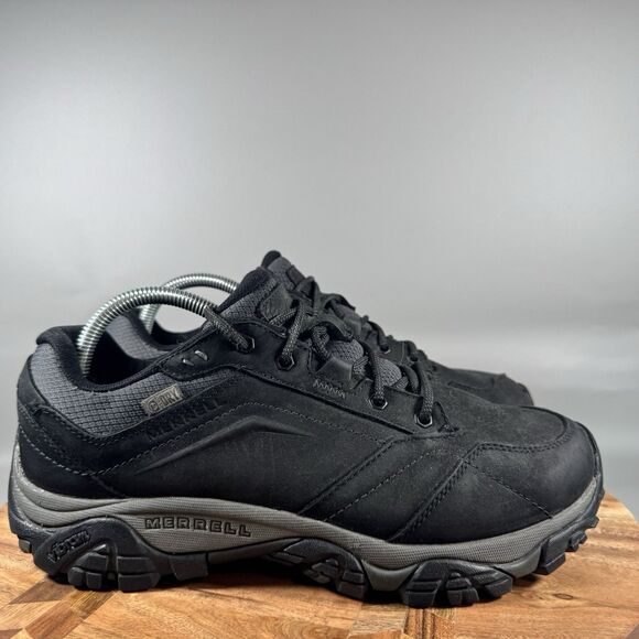 Merrell Moab Adventure Waterproof Moc Mens 8W Wide Black Lace Up Shoes Hiking - Picture 1 of 8